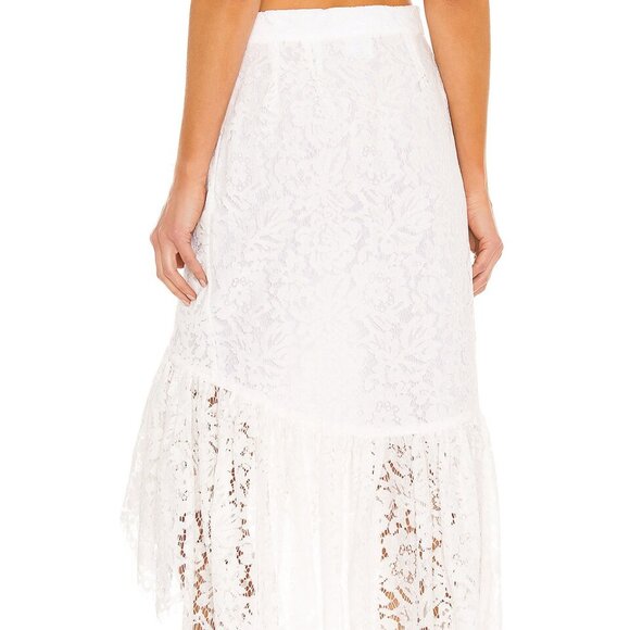 Just Bee Queen Carmella White Lace Midi Skirt - Size Large - Picture 8 of 10